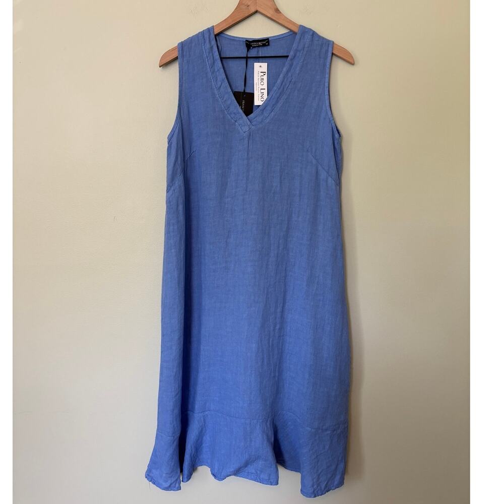 Francesca Bettini Linen Sleeveless Dress Medium Italy